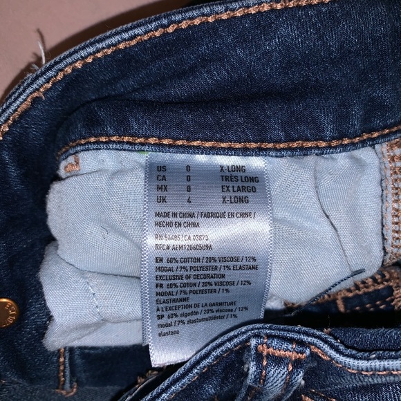 American eagle ripped jeans size 0 X Long - Picture 3 of 4